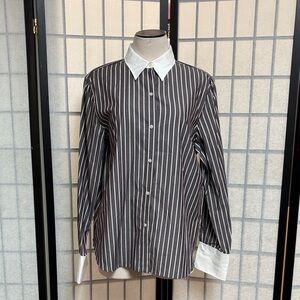 Women’s Black and White Striped Shirt